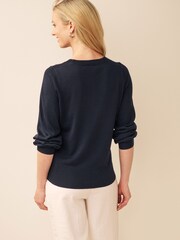 Navy Blue Crew Neck Jumper - Image 2 of 6