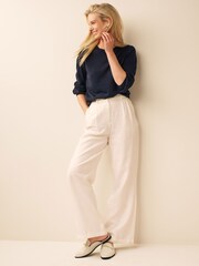 Navy Blue Crew Neck Jumper - Image 3 of 6