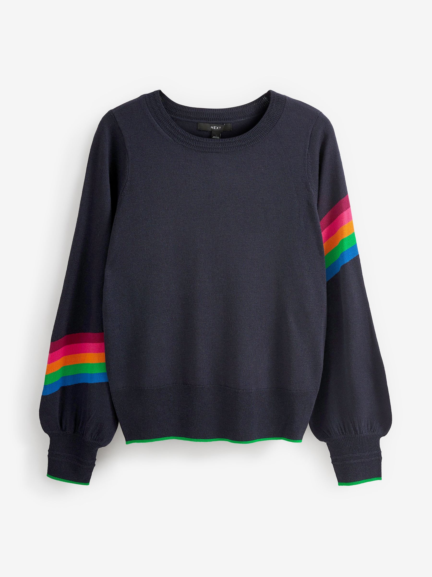 Navy rainbow stripe jumper online