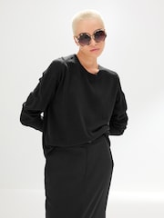 Schwarz - Kuscheliger, langärmeliger Pullover mit Rundhalsausschnitt - Bild 3 von 7