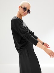 Schwarz - Kuscheliger, langärmeliger Pullover mit Rundhalsausschnitt - Bild 5 von 7