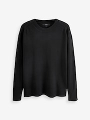 Schwarz - Kuscheliger, langärmeliger Pullover mit Rundhalsausschnitt - Bild 6 von 7