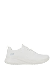 Skechers White Womens Bobs Squad Chaos Face Off Wide Fit Trainers - Image 1 of 5