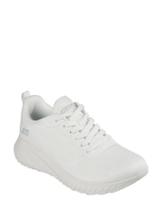 Skechers White Womens Bobs Squad Chaos Face Off Wide Fit Trainers - Image 3 of 5