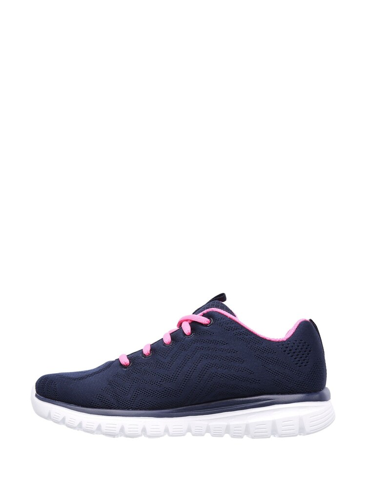 Skechers Blue Womens Wide Fit Graceful Get Connected Trainers - Image 2 of 4