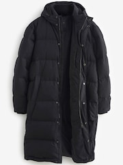 Black Signature Longline Puffed Down Coat - Image 7 of 11