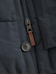 Navy Blue Square Quilted Parka Coat - Image 10 of 14