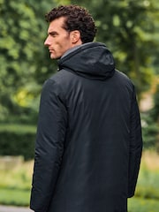 Black Shower Resistant Parka Coat - Image 4 of 12