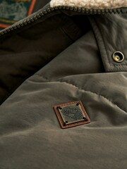 Khaki Green Square Quilted Parka Coat - Image 10 of 12