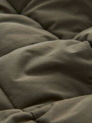 Khaki Green Square Quilted Parka Coat - Image 11 of 12