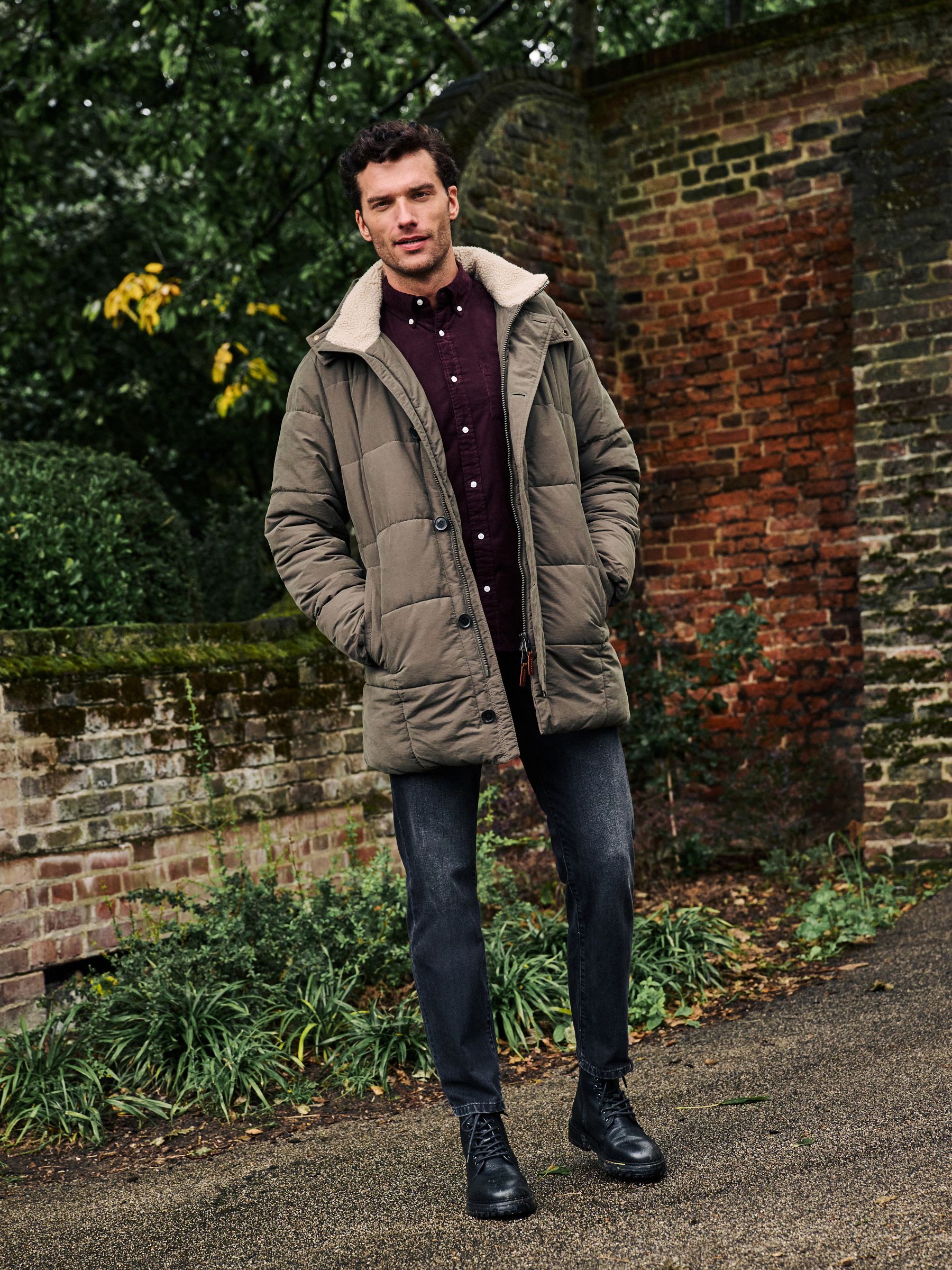 Buy Khaki Green Square Quilted Parka Coat from Next Luxembourg