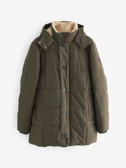 Khaki Green Square Quilted Parka Coat - Image 7 of 12