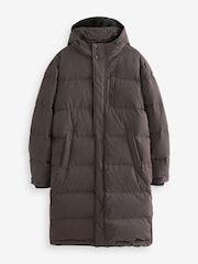 Black Signature Down Italian Wool Blend Longline Puffer Coat - Image 5 of 11