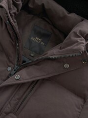 Black Signature Down Italian Wool Blend Longline Puffer Coat - Image 8 of 11