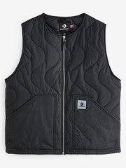 Converse Black Quilted Gilet - Image 2 of 2