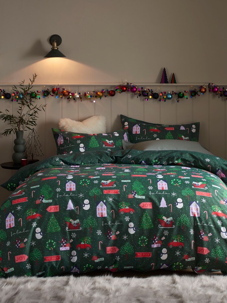 Praznični božič duvet pokrov in blazina set - Slika 1 iz 6