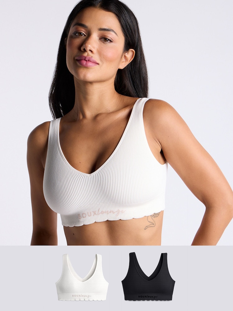 Boux Avenue Black Seamless Bralette 2 Pack - Image 1 of 6 Boux Avenue Black Seamless Bralette 2 Pack - Image 1 of 6