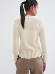 Blanc écru - Haut en maille sur l’ensemble - Image 3 of 7