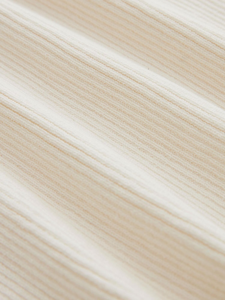 Ecru White Mesh Sleeve Crew Neck Top - Image 7 of 7