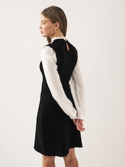 Black Knitted Pinafore Layer Dress - Image 3 of 6