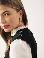 Black Knitted Pinafore Layer Dress - Image 4 of 6
