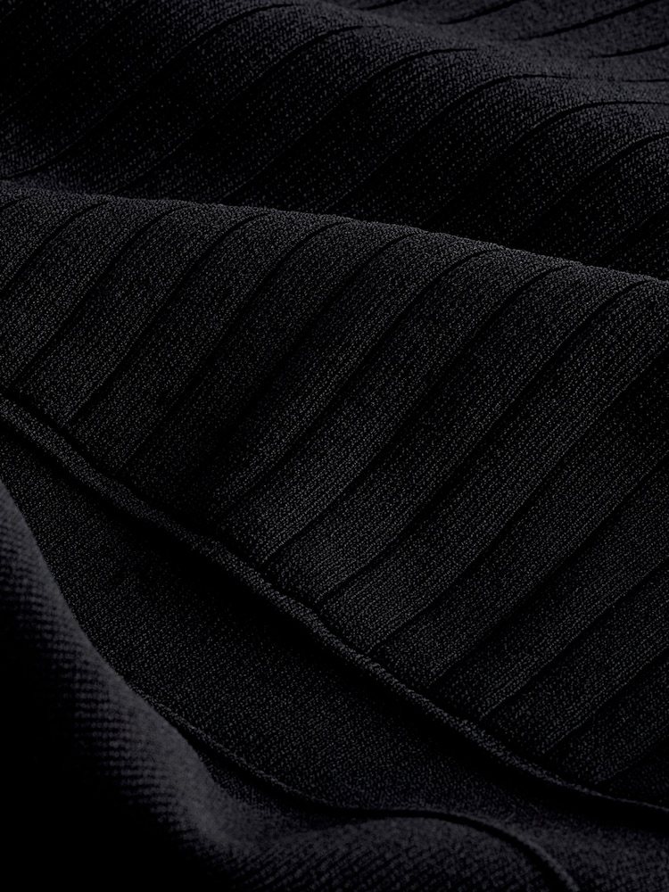 Black Knitted Pinafore Layer Dress - Image 6 of 6