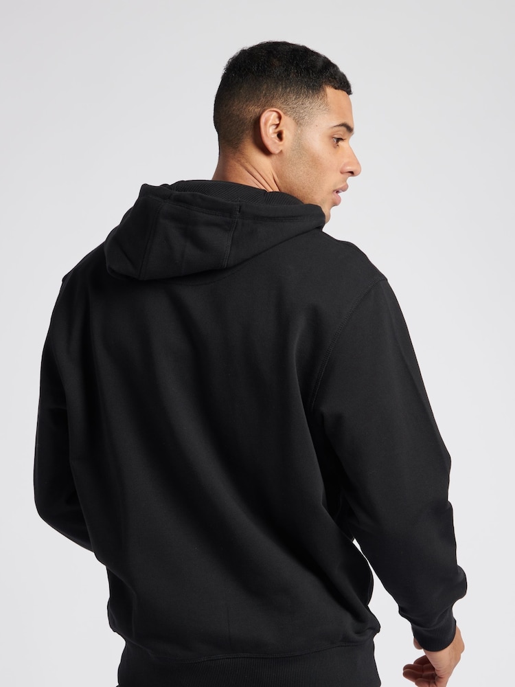 Jack Wills Black Graphic Pinebrook Zip Through 100% Cotton Hoodie - Image 1 of 6