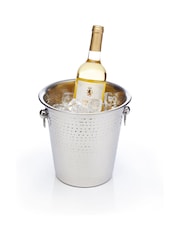 BarCraft Silver Hammered Steel Wine & Champagne Pail - Image 1 of 2