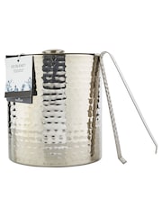 BarCraft Silver Hammered Stainless Steel Ice Bucket & Lid - Image 3 of 3