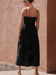 Black Broderie Bandeau Midi Dress - Image 2 of 8