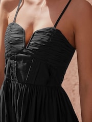 Black Broderie Bandeau Midi Dress - Image 4 of 8