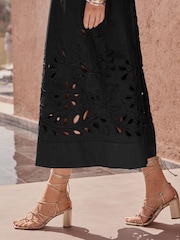 Black Broderie Bandeau Midi Dress - Image 5 of 8