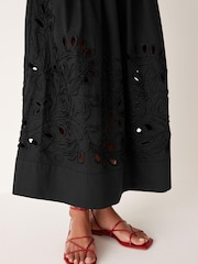 Black Broderie Bandeau Midi Dress - Image 6 of 8