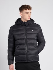 Jack Wills Black Kershaw Hooded Puffer Jacket - Image 1 of 8