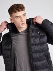 Jack Wills Black Kershaw Hooded Puffer Jacket - Image 4 of 8