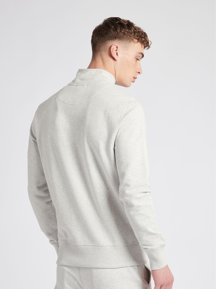 Jack Wills Grey Barchester 1/4 Zip 100% Cotton Sweatshirt - Image 2 of 6