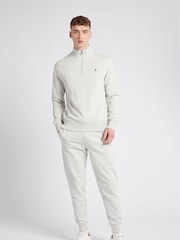 Jack Wills Grey Barchester 1/4 Zip 100% Cotton Sweatshirt - Image 3 of 6