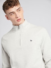 Jack Wills Grey Barchester 1/4 Zip 100% Cotton Sweatshirt - Image 4 of 6