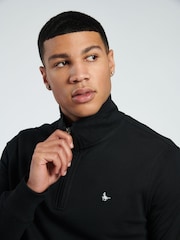 Jack Wills Black Barchester 1/4 Zip 100% Cotton Sweatshirt - Image 4 of 7