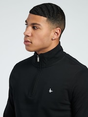 Jack Wills Black Barchester 1/4 Zip 100% Cotton Sweatshirt - Image 5 of 7