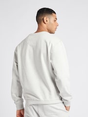 Jack Wills Light Grey Graphic Belvue Crew 100% Cotton Sweat Top - Image 2 of 6