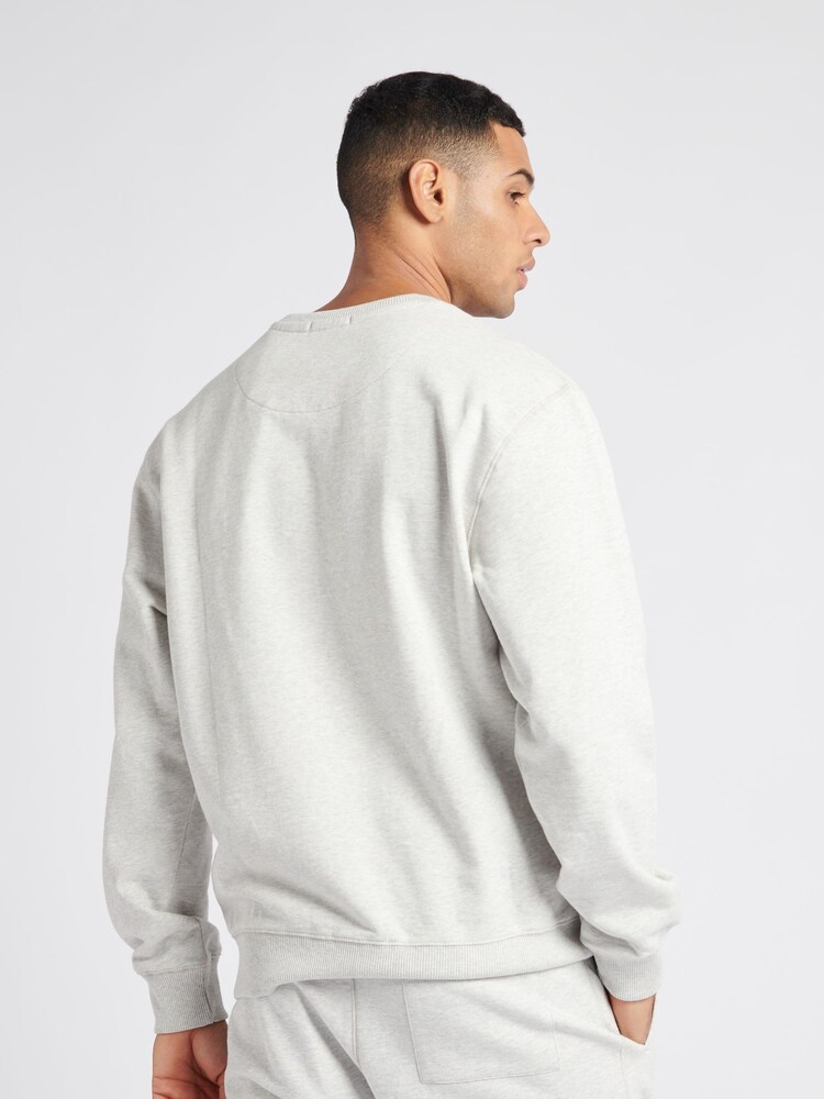 Jack Wills Light Grey Graphic Belvue Crew 100% Cotton Sweat Top - Image 2 of 6 Jack Wills Light Grey Graphic Belvue Crew 100% Cotton Sweat Top - Image 2 of 6