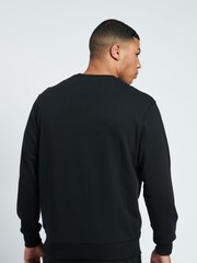 Jack Wills Black Graphic Belvue Crew 100% Cotton Sweat Top - Image 2 of 3
