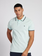 Jack Wills Light Blue 100% Cotton Edgewear Pique Polo Shirt - Image 1 of 6