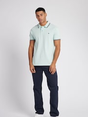 Jack Wills Light Blue 100% Cotton Edgewear Pique Polo Shirt - Image 3 of 6