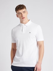 Jack Wills White 100% Cotton Aldgrove Pique Polo Shirt - Image 1 of 6