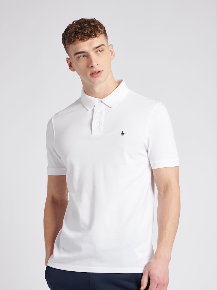 Jack Wills White 100% Cotton Aldgrove Pique Polo Shirt - Image 1 of 6
