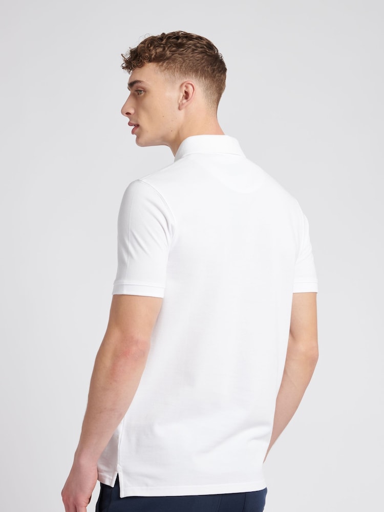 Jack Wills White 100% Cotton Aldgrove Pique Polo Shirt - Image 2 of 6