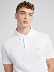 Jack Wills White 100% Cotton Aldgrove Pique Polo Shirt - Image 4 of 6