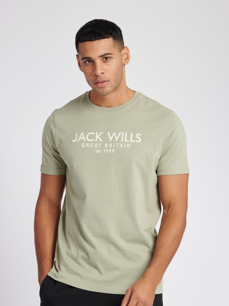 Jack Wills Green 100% Cotton Carnaby T-Shirt - Image 1 of 6